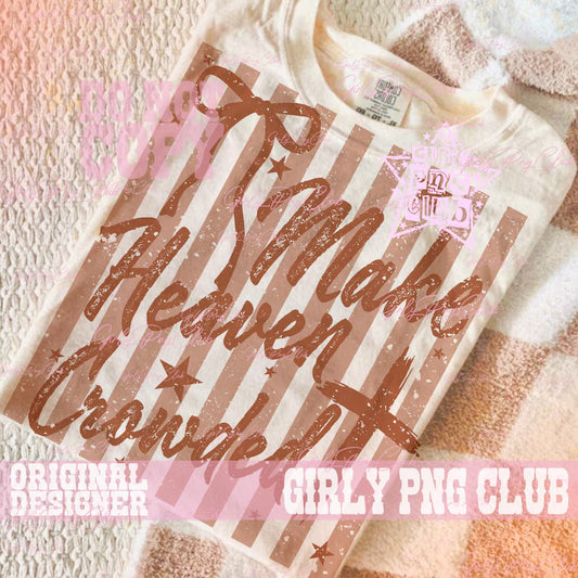 Make Heaven Crowded Stripes Bow Gildan Tee