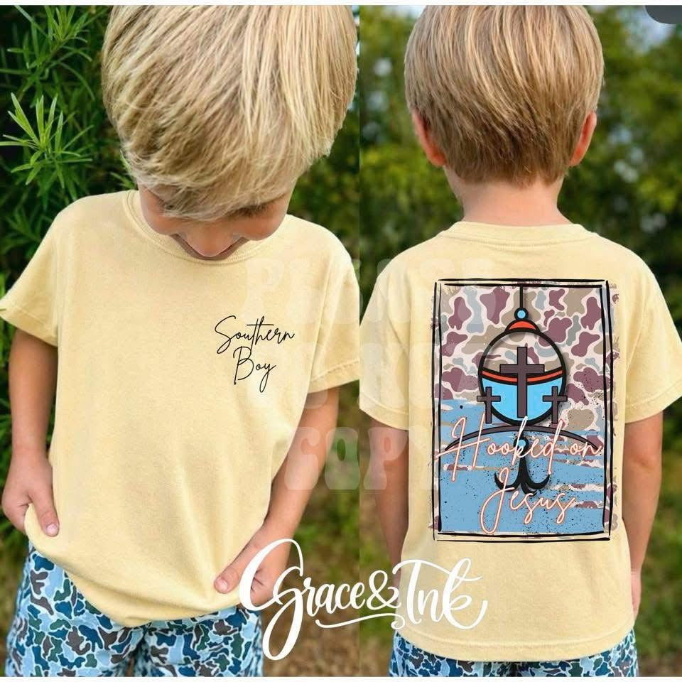 Hooked On Jesus  Youth-Toddler Tee