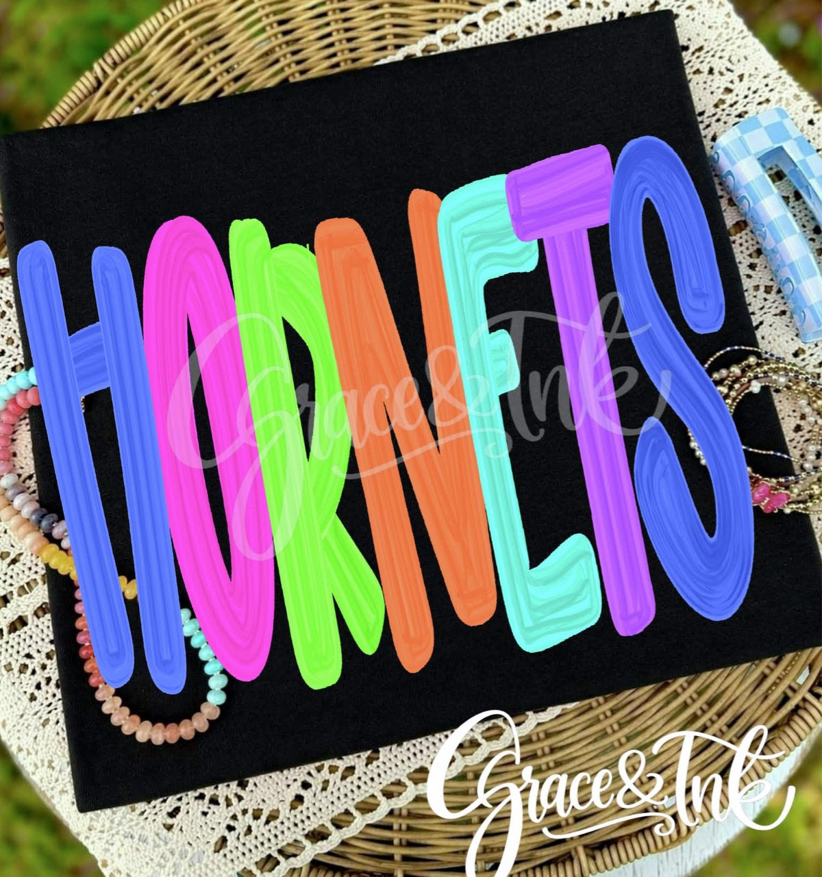 Neon Block  Any Name  CC Tee