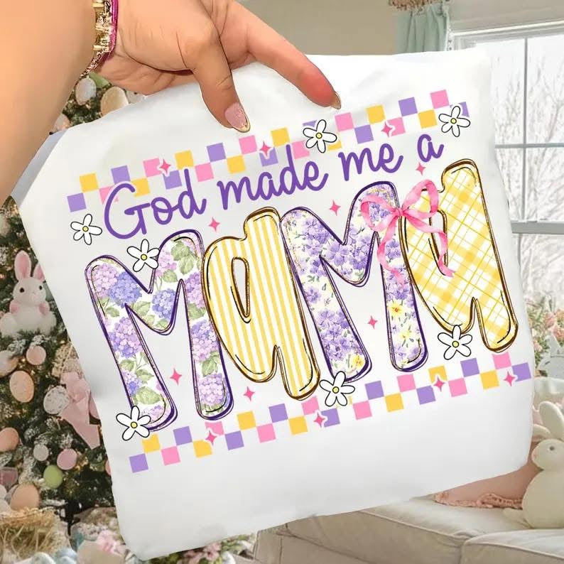 God Made Me A Mama Lace  Gildan Tee