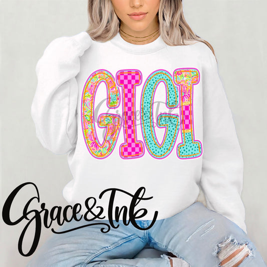 Preppy Sherbert Any Name  Gildan Tee