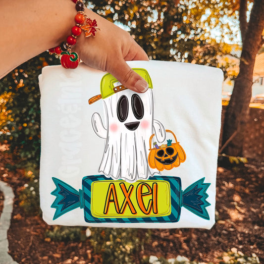 Halloween Boy Ghost    Gildan Tee