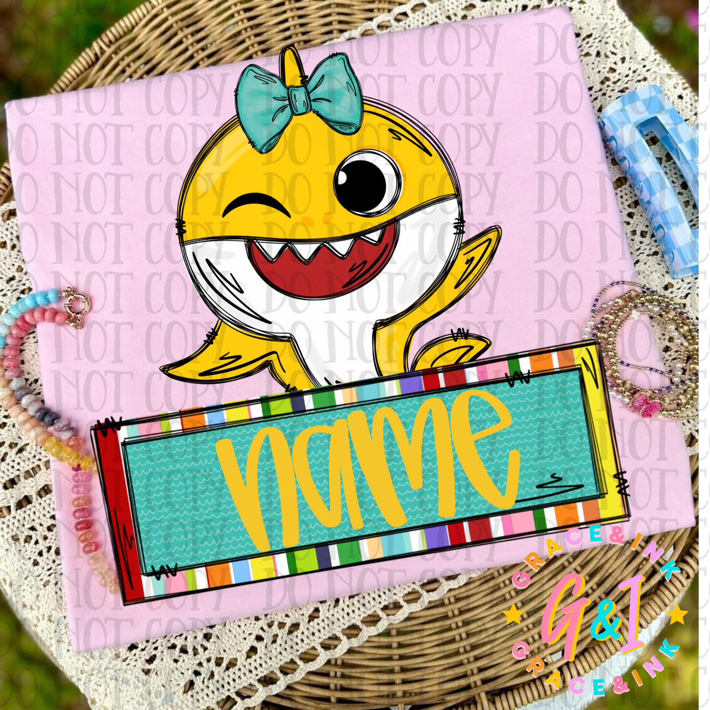 Girl Shark Tee Kids Youth