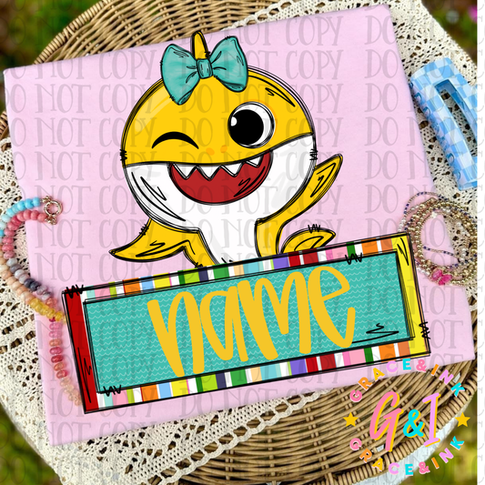 Girl Shark Tee Kids Youth