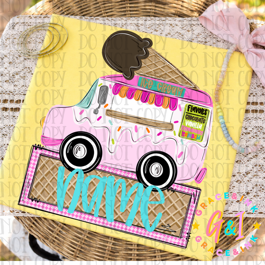 Girl Ice Cream Truck Tee Kids Youth