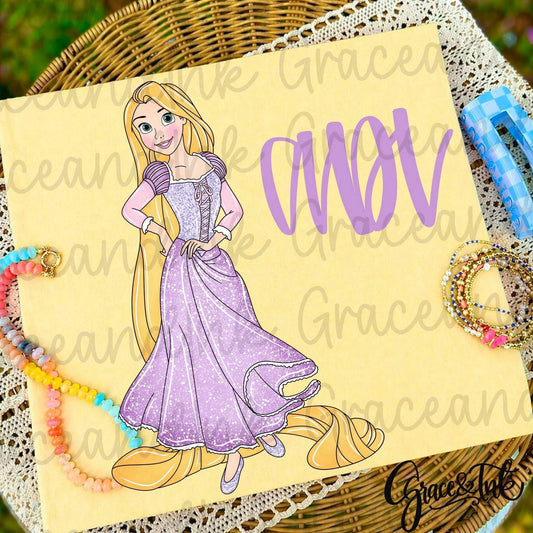 Princess Initial Adult   CC Tee
