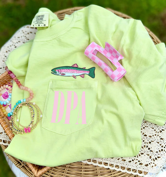 Trout Monogram Pocket  CC Tee