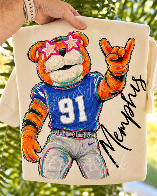 Memphis Tiger Rocking Delulu Mascot Sweatshirt