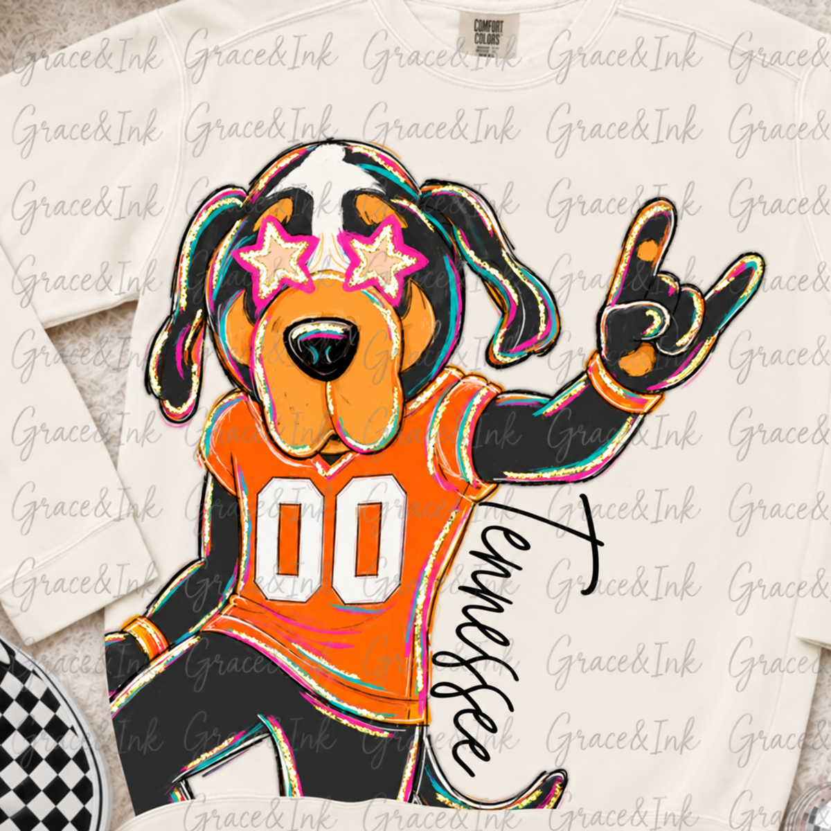 Orange Dog Rocking Delulu Mascot Sweatshirt
