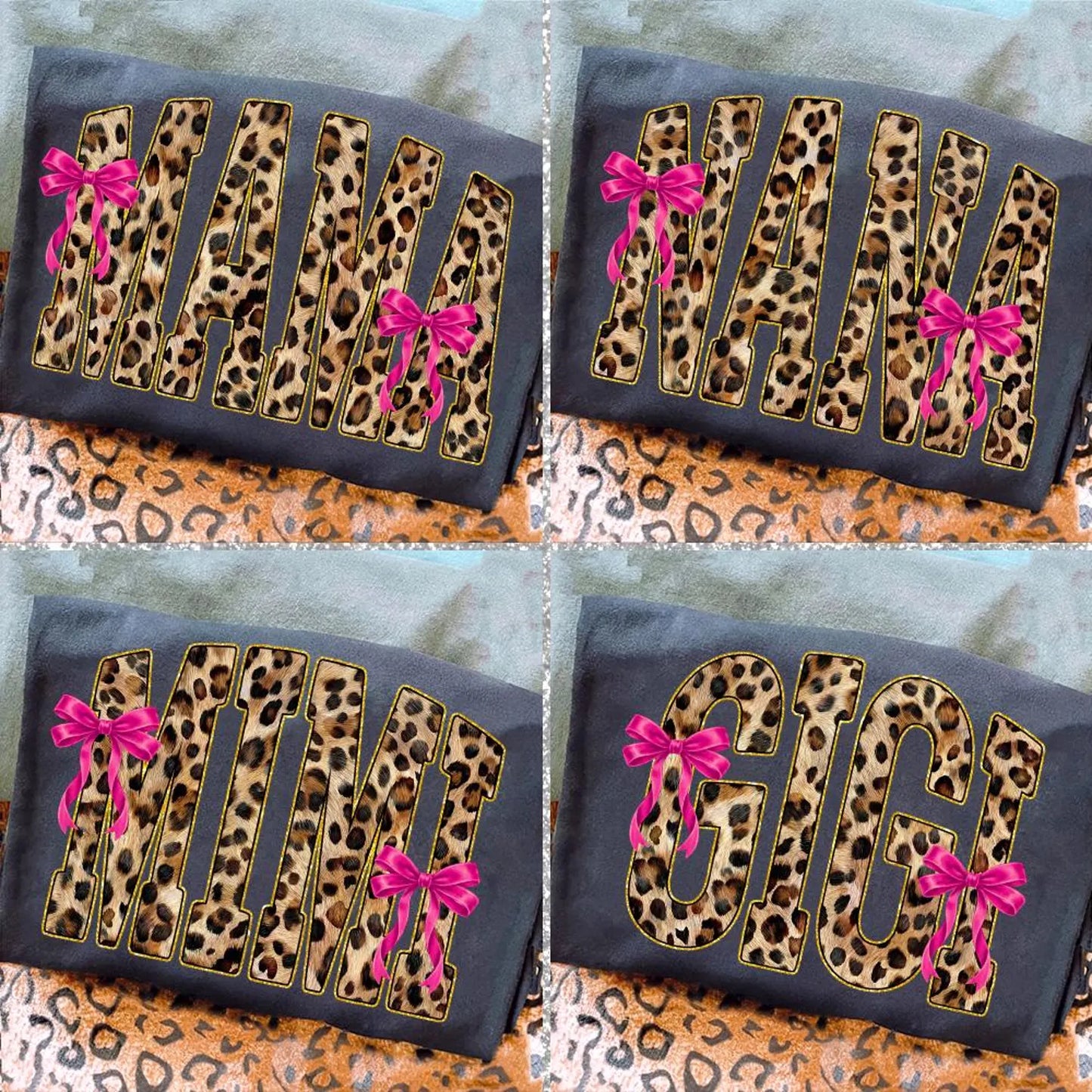 Leopard Name Bow 1 Gildan Tee
